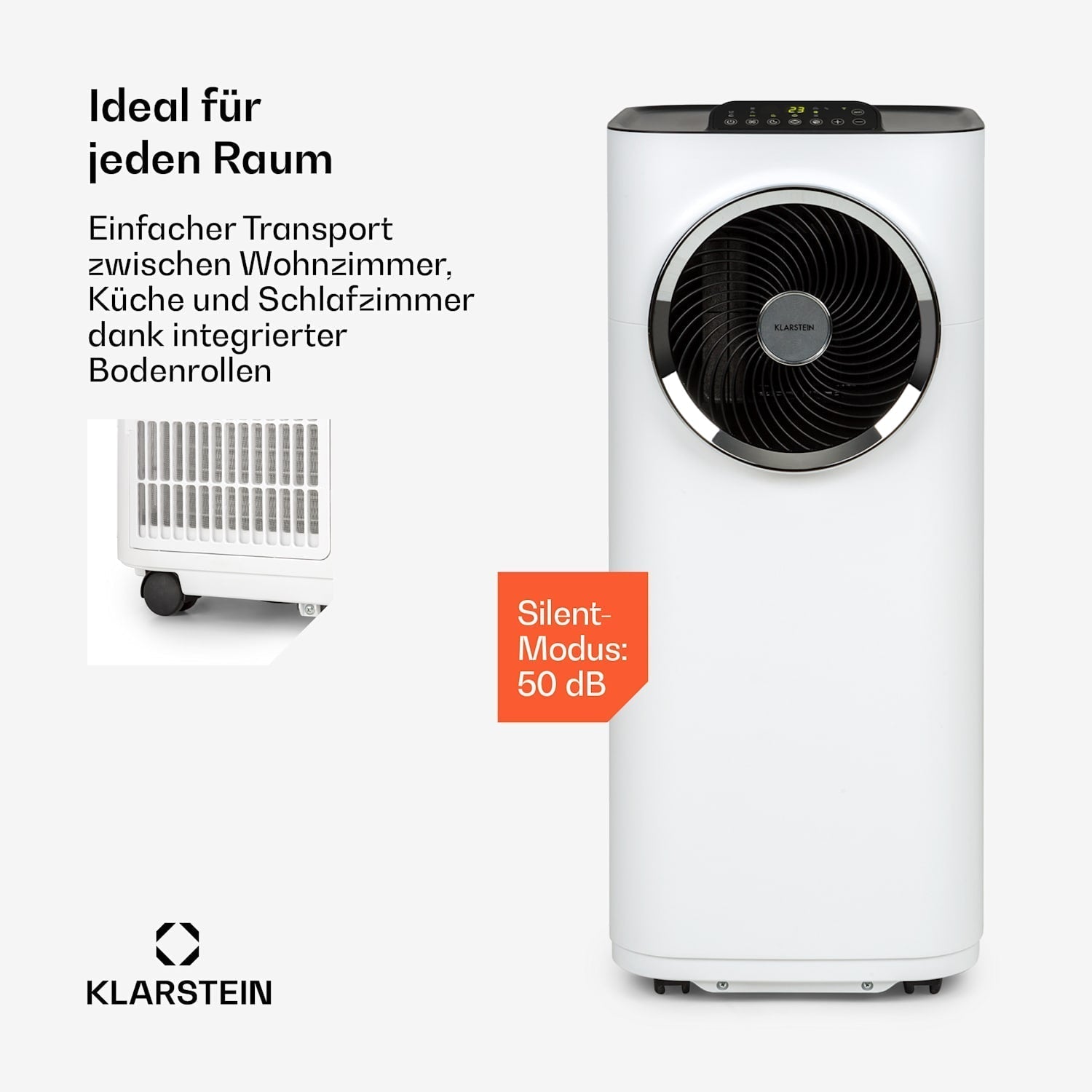 Klarstein Kraftwerk Smart 12000 BTU Mobile Klimaanlage R290 50dB 56m²