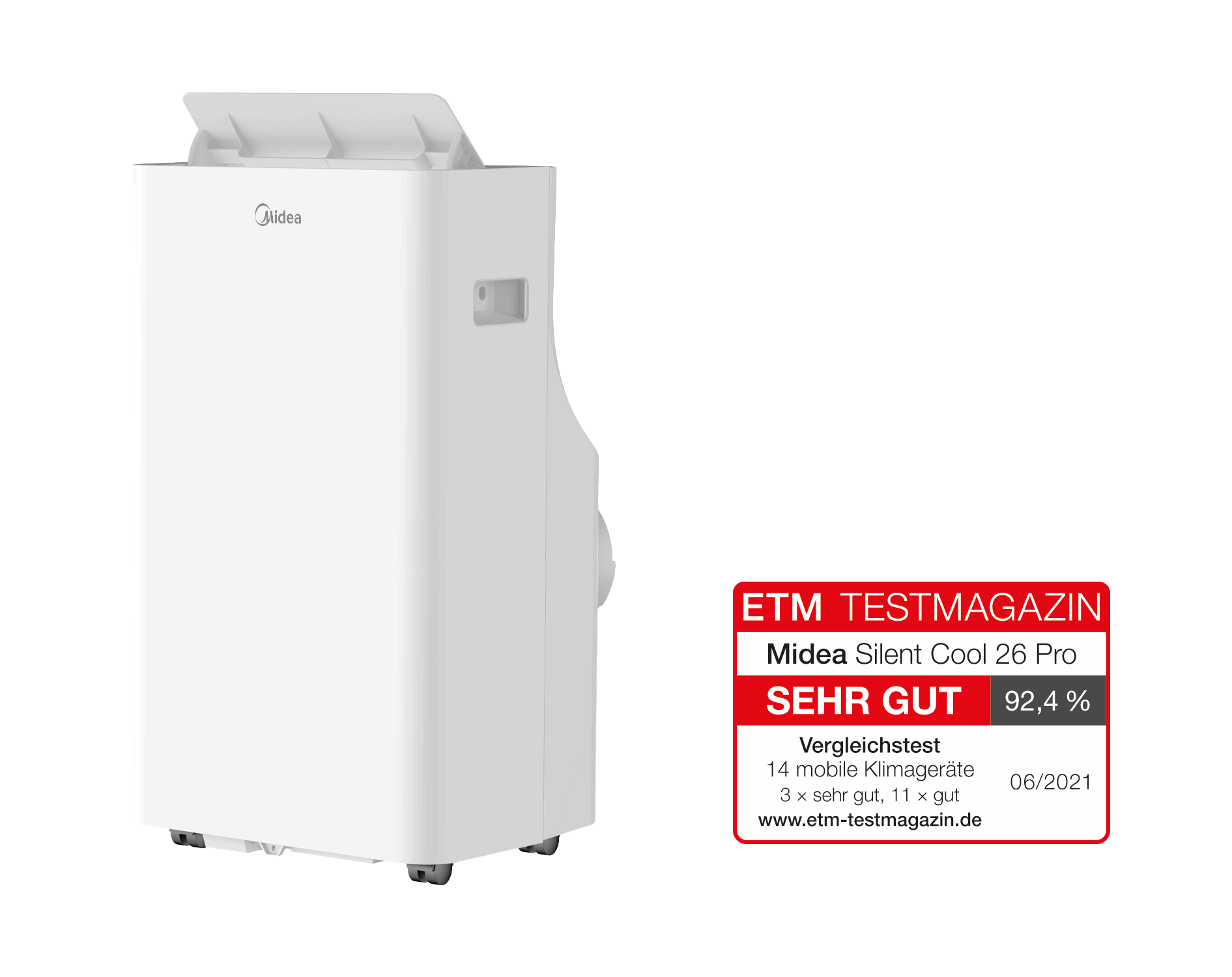 Midea Silent Cool 26 Pro Mobile Klimaanlage leise 57 dB ohne Installation